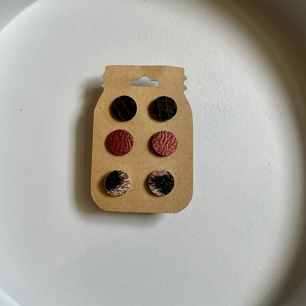 Snake skin stud pack earrings